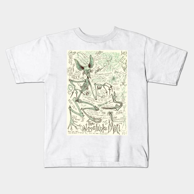 Vegetable Man Alien Cryptid Kids T-Shirt by Ballyraven